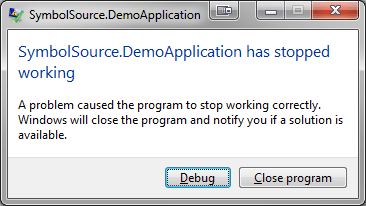 SymbolSource.DemoApplication - Debug or Close