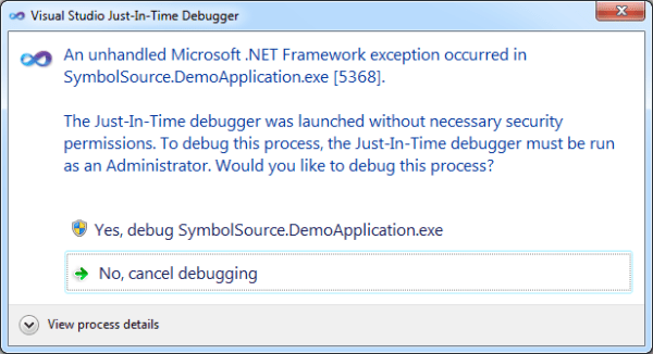 SymbolSource.DemoApplication needing elevation