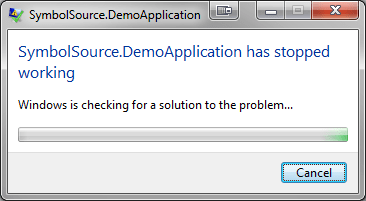SymbolSource.DemoApplication has stopped working